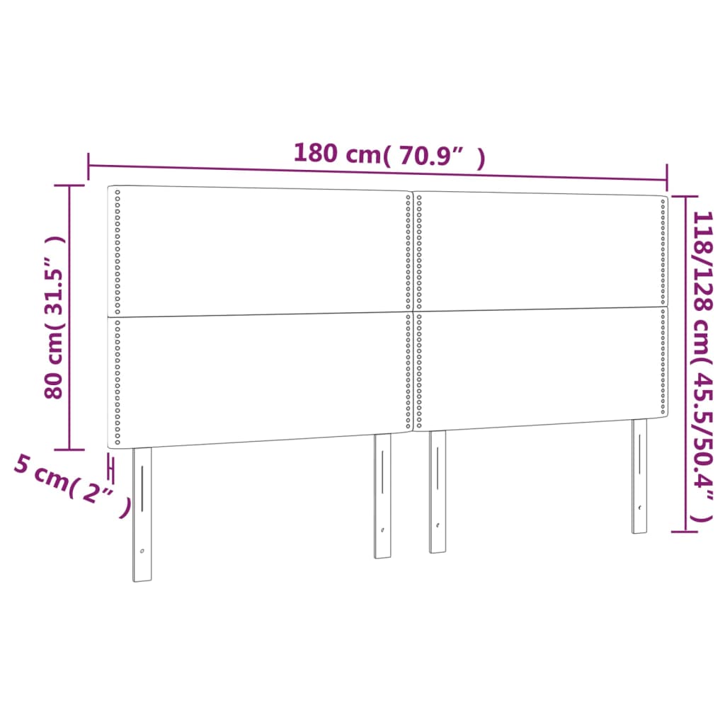 Cabeceira de cama 4 pcs couro artificial 90x5x78/88 cm branco