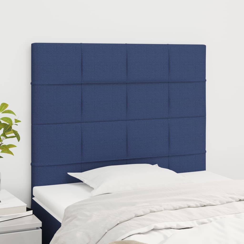 Cabeceira de cama 2 pcs tecido 90x5x78/88 cm azul