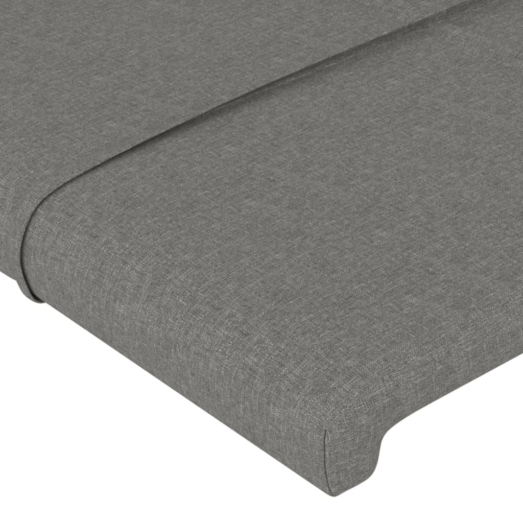 Cabeceira de cama 4 pcs tecido 90x5x78/88 cm cinzento-escuro