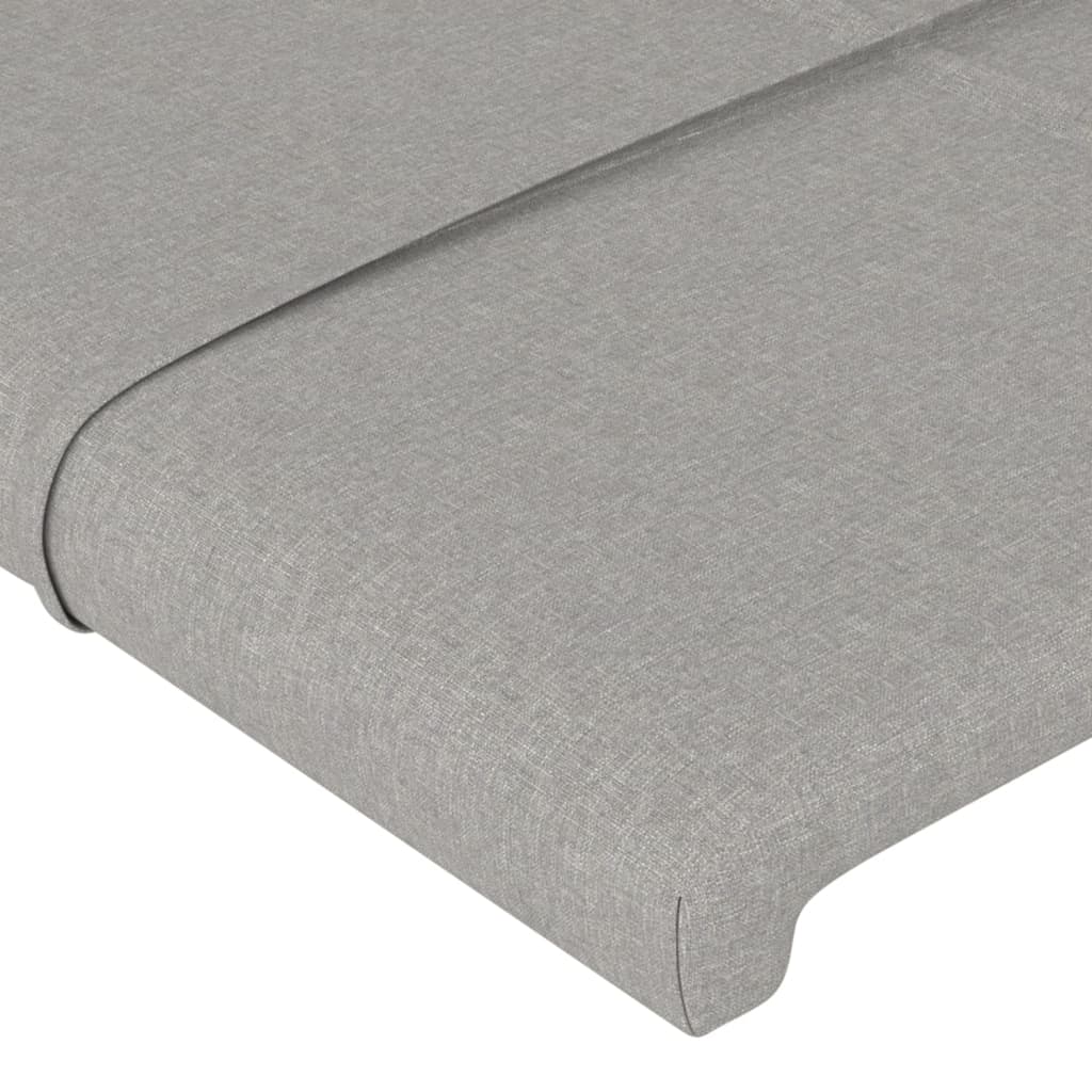 Cabeceira de cama 4 pcs tecido 100x5x78/88 cm cinzento-claro