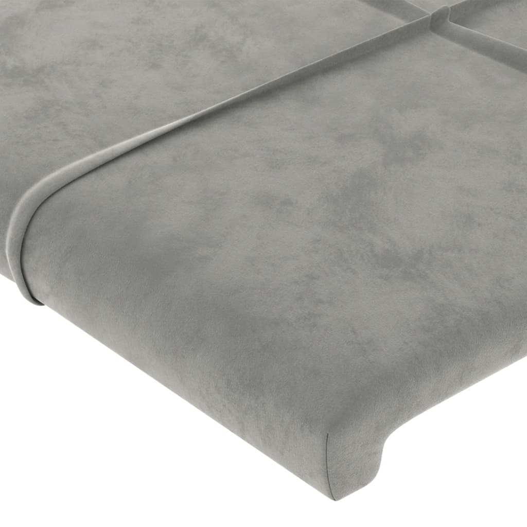 Cabeceira de cama 2 pcs veludo 80x5x78/88 cm cinzento-claro