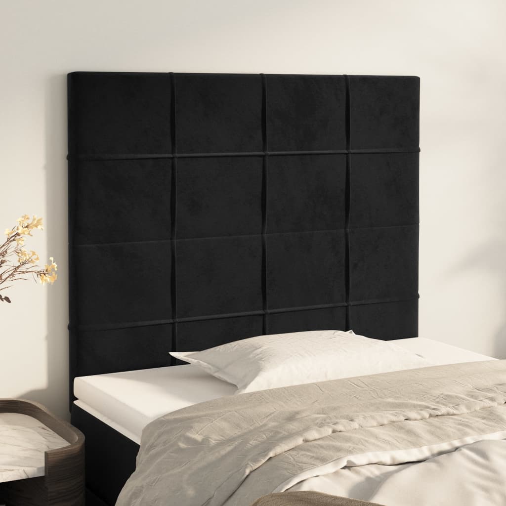 Cabeceira de cama 2 pcs veludo 80x5x78/88 cm preto