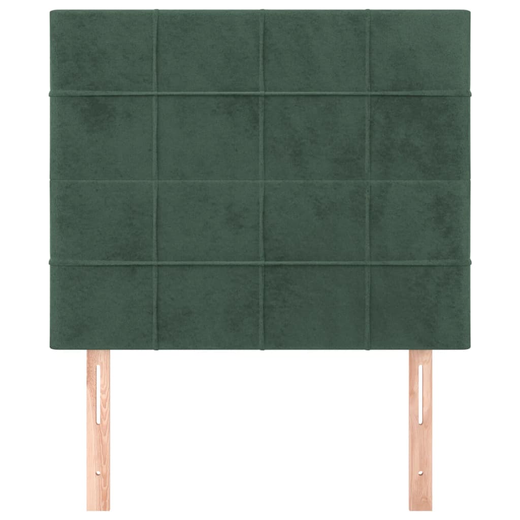 Cabeceira de cama 2 pcs veludo 80x5x78/88 cm verde-escuro