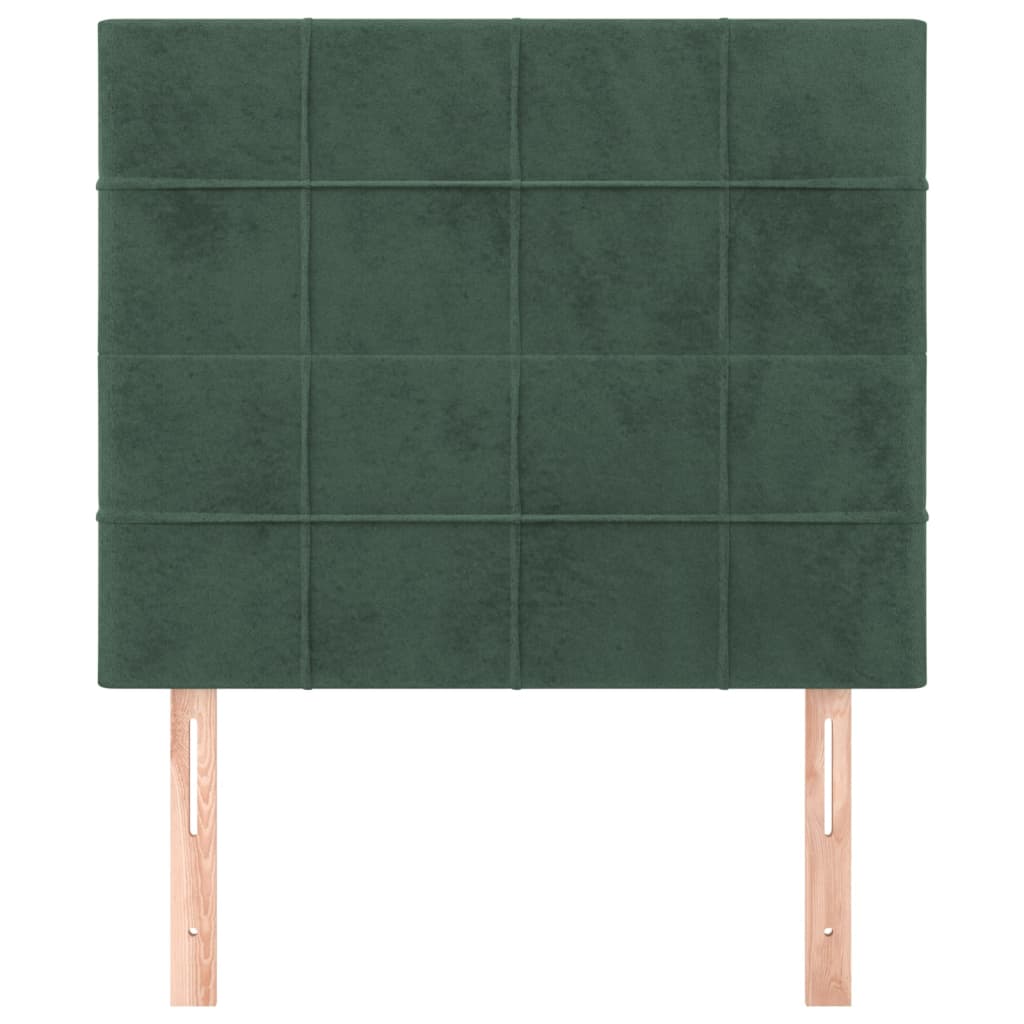 Cabeceira de cama 2 pcs veludo 90x5x78/88 cm verde-escuro