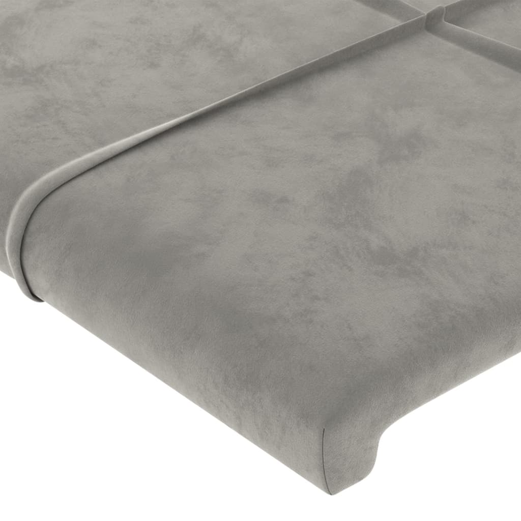 Cabeceira de cama 4 pcs veludo 72x5x78/88 cm cinzento-claro