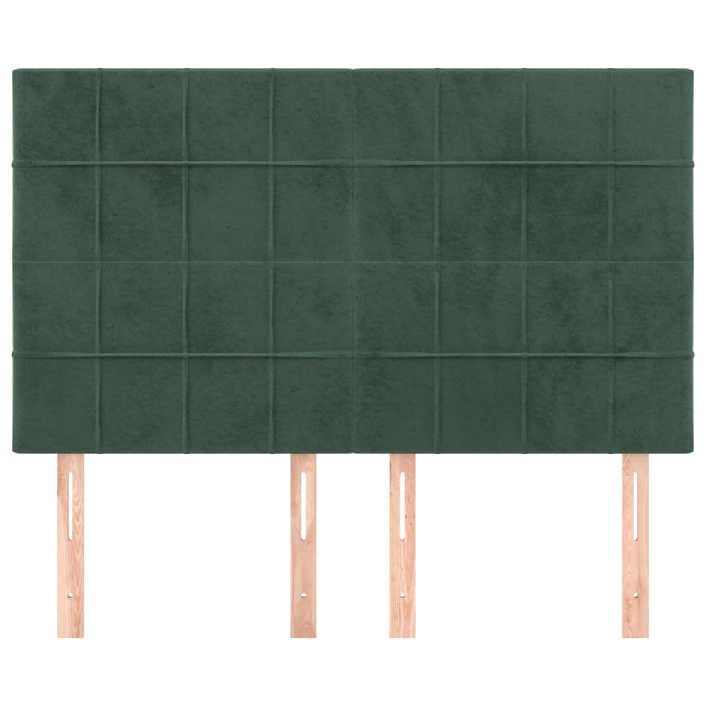 Cabeceira de cama 4 pcs veludo 72x5x78/88 cm verde-escuro