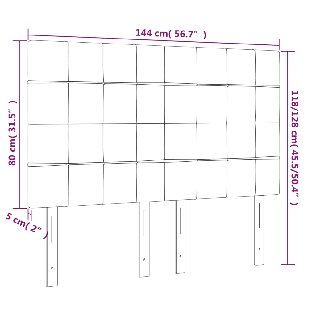 Cabeceira de cama 4 pcs veludo 72x5x78/88 cm rosa