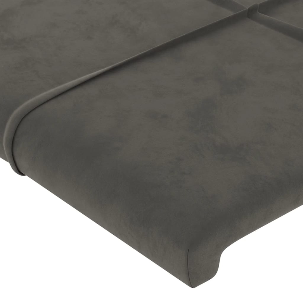 Cabeceira de cama 4 pcs veludo 90x5x78/88 cm cinzento-escuro