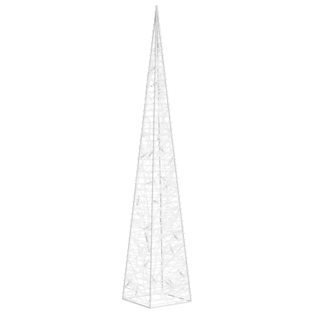 Cone iluminação Natal 30 luzes LED 60 cm acrílico branco quente