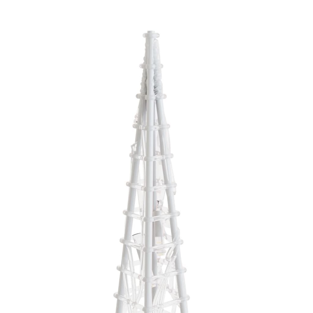 Cone iluminação Natal 30 luzes LED 60 cm acrílico branco quente