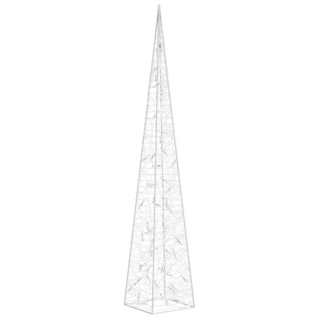 Cone iluminação Natal 60 luzes LED 120cm acrílico branco quente