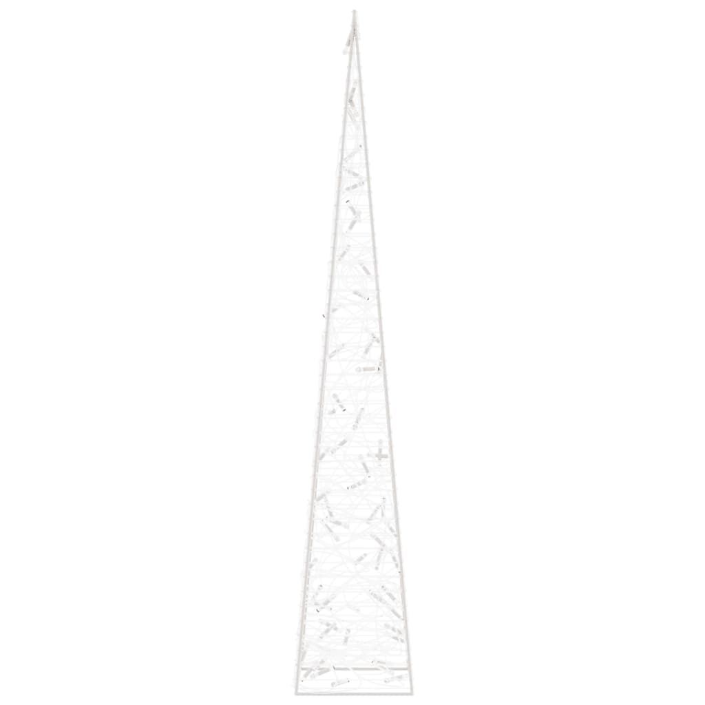 Cone iluminação Natal 60 luzes LED 120cm acrílico branco quente