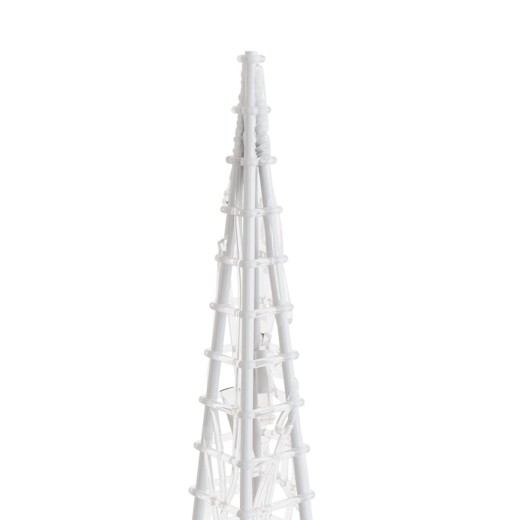 Cone iluminação Natal 60 luzes LED 120cm acrílico branco quente