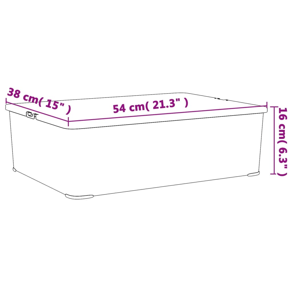 Caixas de arrumação empilháveis 3 pcs 25 L plástico