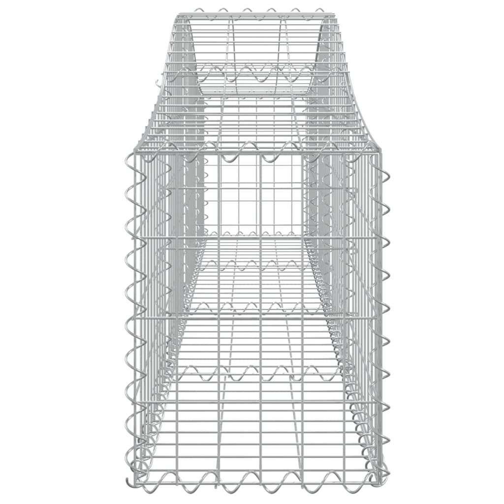 Cestos gabião arqueados 7 pcs 200x30x40/60 cm ferro galvanizado