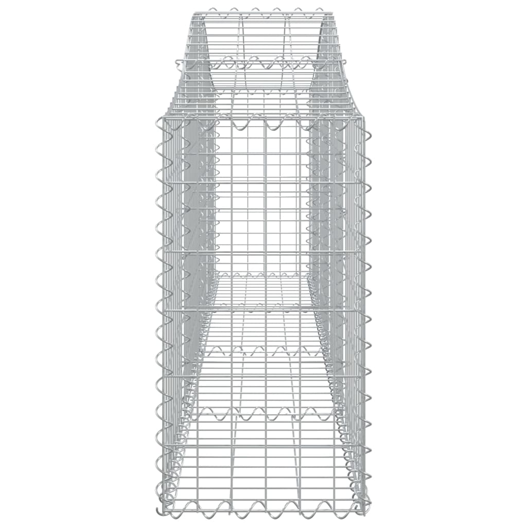 Cestos gabião arqueados 5 pcs 200x30x60/80 cm ferro galvanizado