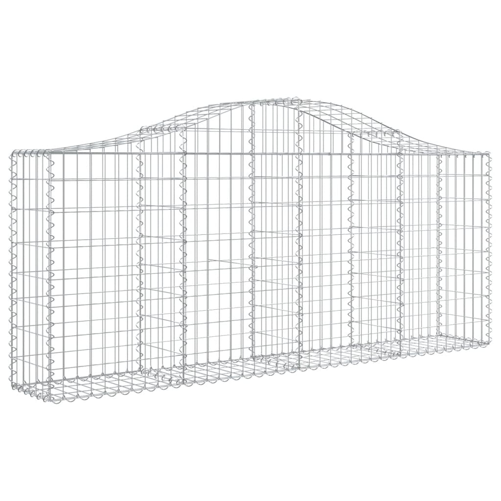 Cestos gabião arqueados 6 pcs 200x30x80/100cm ferro galvanizado