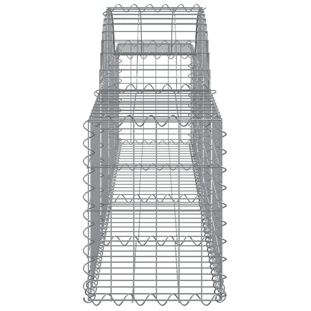 Cestos gabião arqueados 2 pcs 200x30x40/60 cm ferro galvanizado