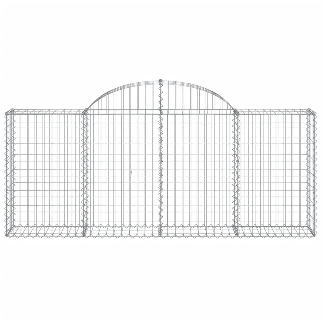 Cestos gabião arqueados 4 pcs 200x30x80/100cm ferro galvanizado