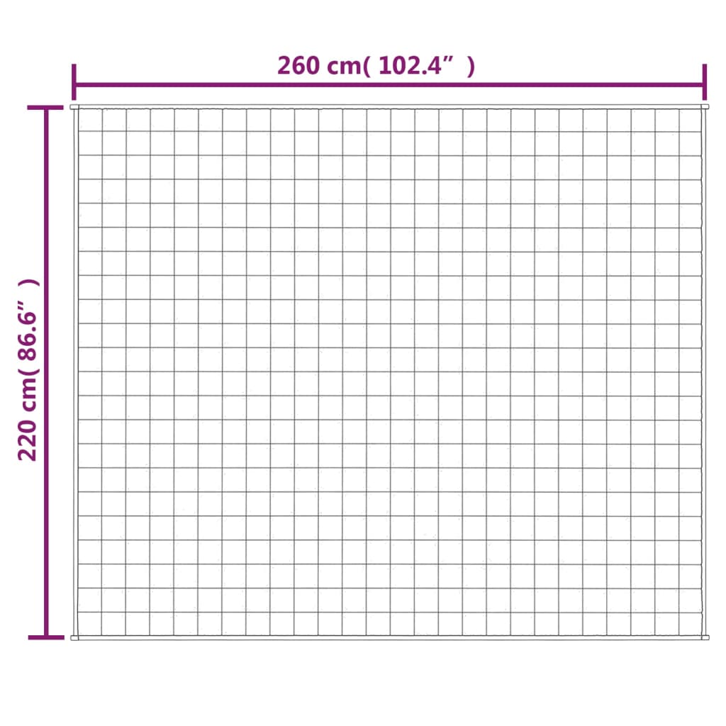 Manta pesada 15 kg 220x260 cm tecido cinzento