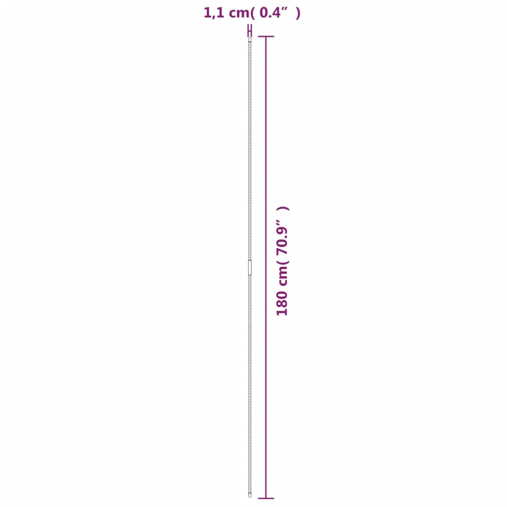 Estaca para plantas de jardim 30 pcs 180 cm aço