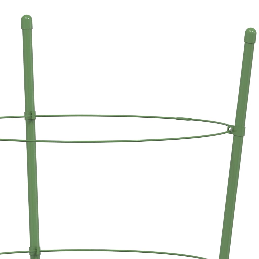 Suportes p/ plantas de jardim c/ 3 anéis 5 pcs 45 cm aço verde