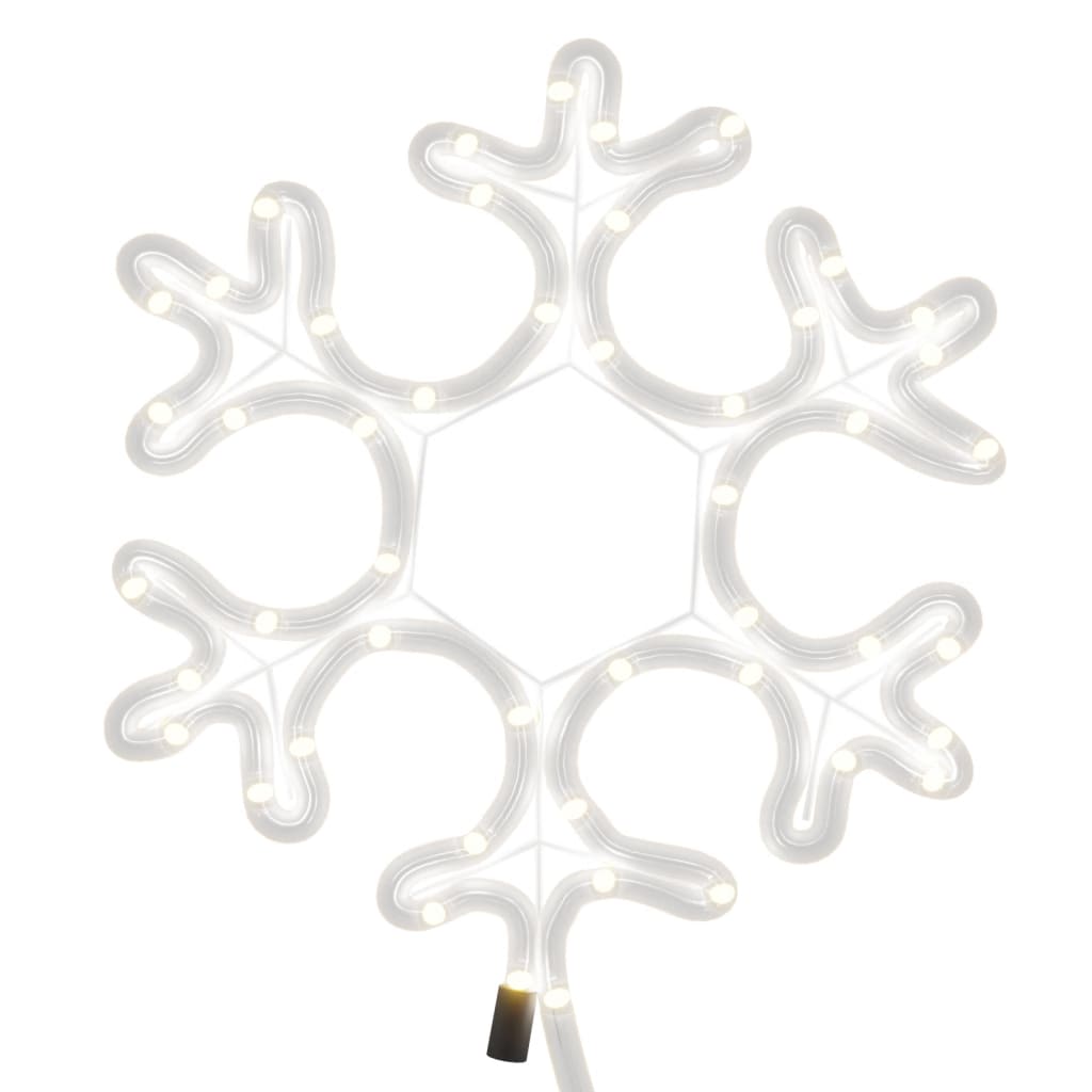 Figuras de flocos de neves com LEDs 3pcs 27x27 cm branco quente