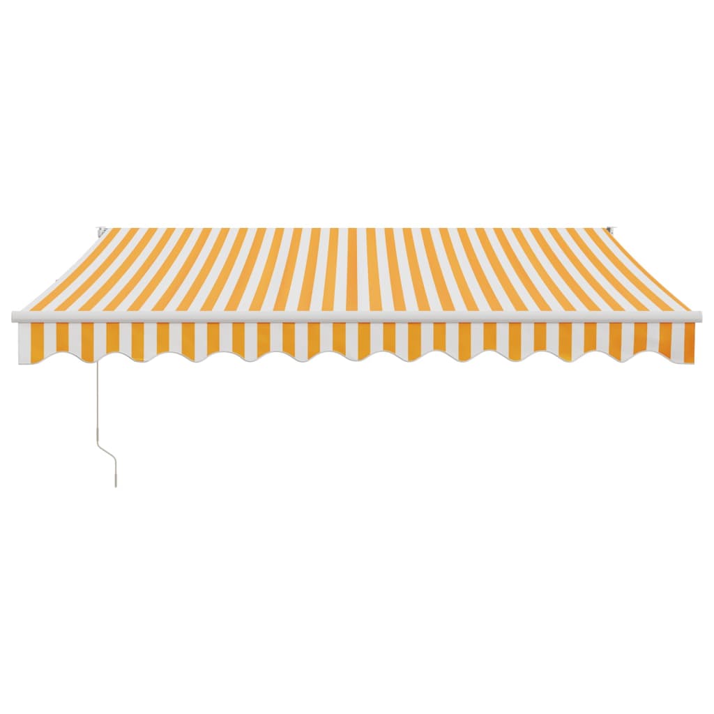 Toldo retrátil 3x2,5 m tecido e alumínio amarelo e branco