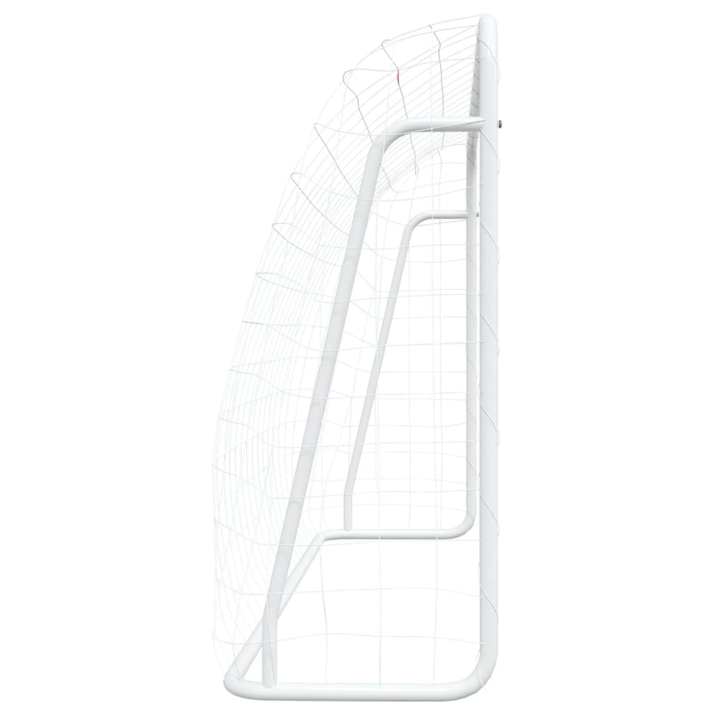 Baliza de futebol com rede 214x75x152 cm aço/poliéster branco