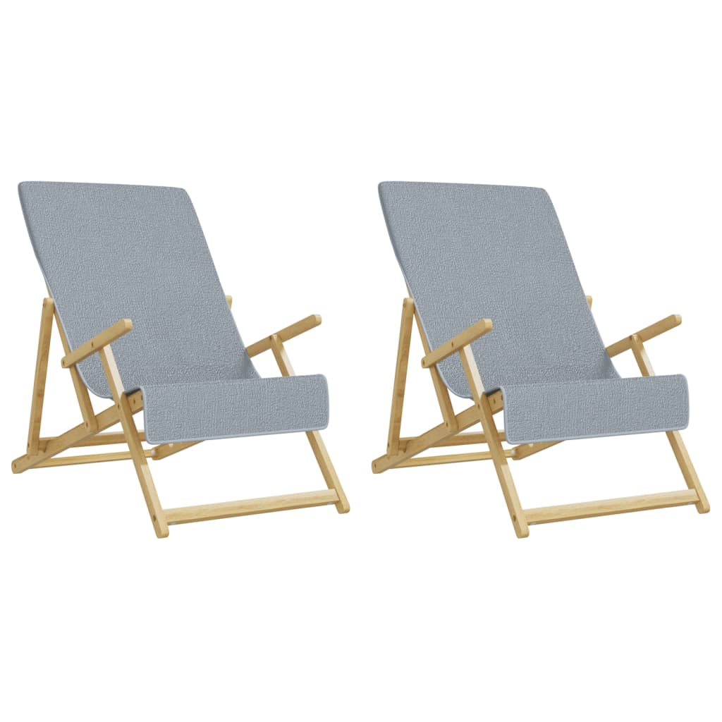 Toalhas de praia 2 pcs 60x135 cm tecido 400 GSM cinzento