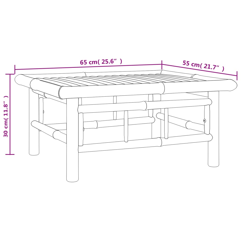 10 pcs conj. lounge de jardim bambu c/ almofadões cinza-escuros