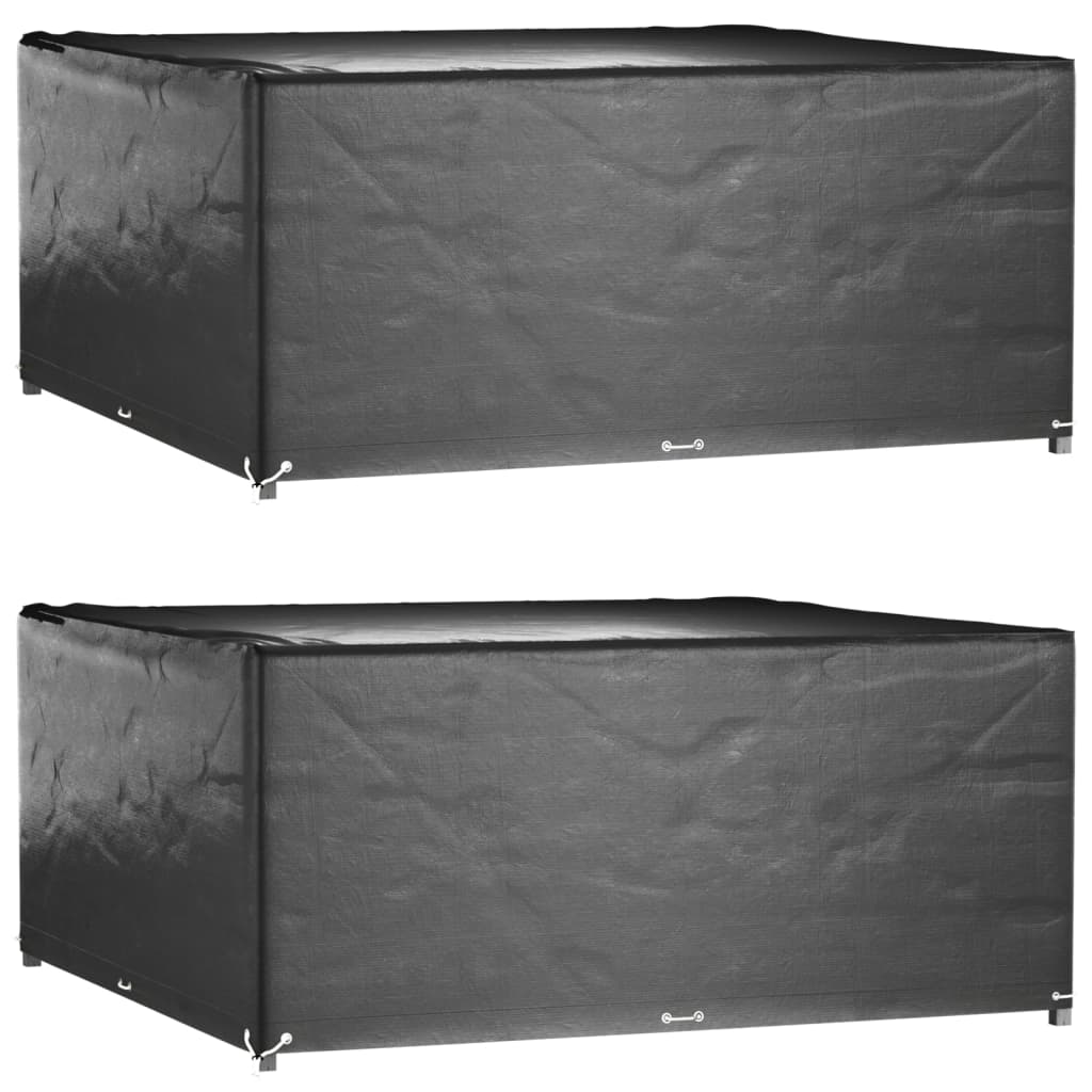 Capas p/ mobília de jardim 2 pcs 16 ilhós 250x250x90cm quadrado