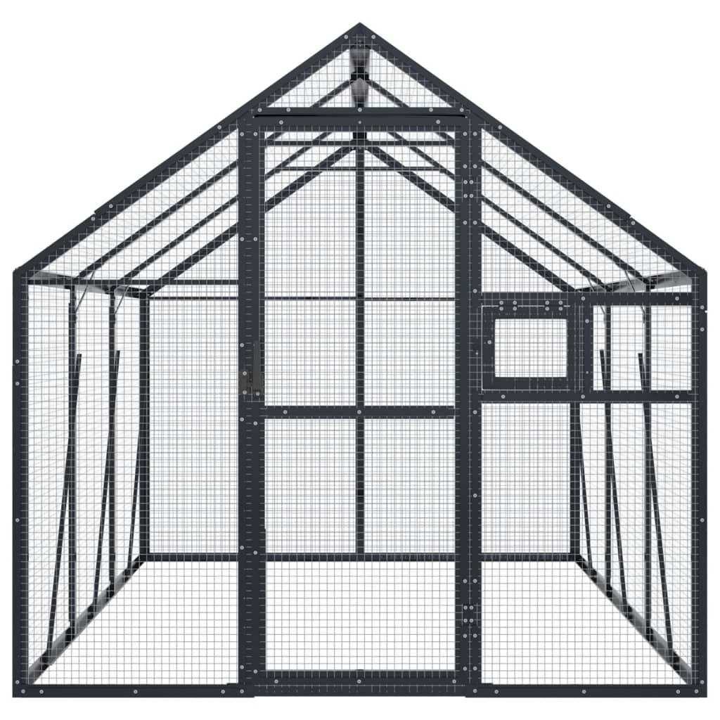 Aviário 1,79x3x1,85 m alumínio antracite