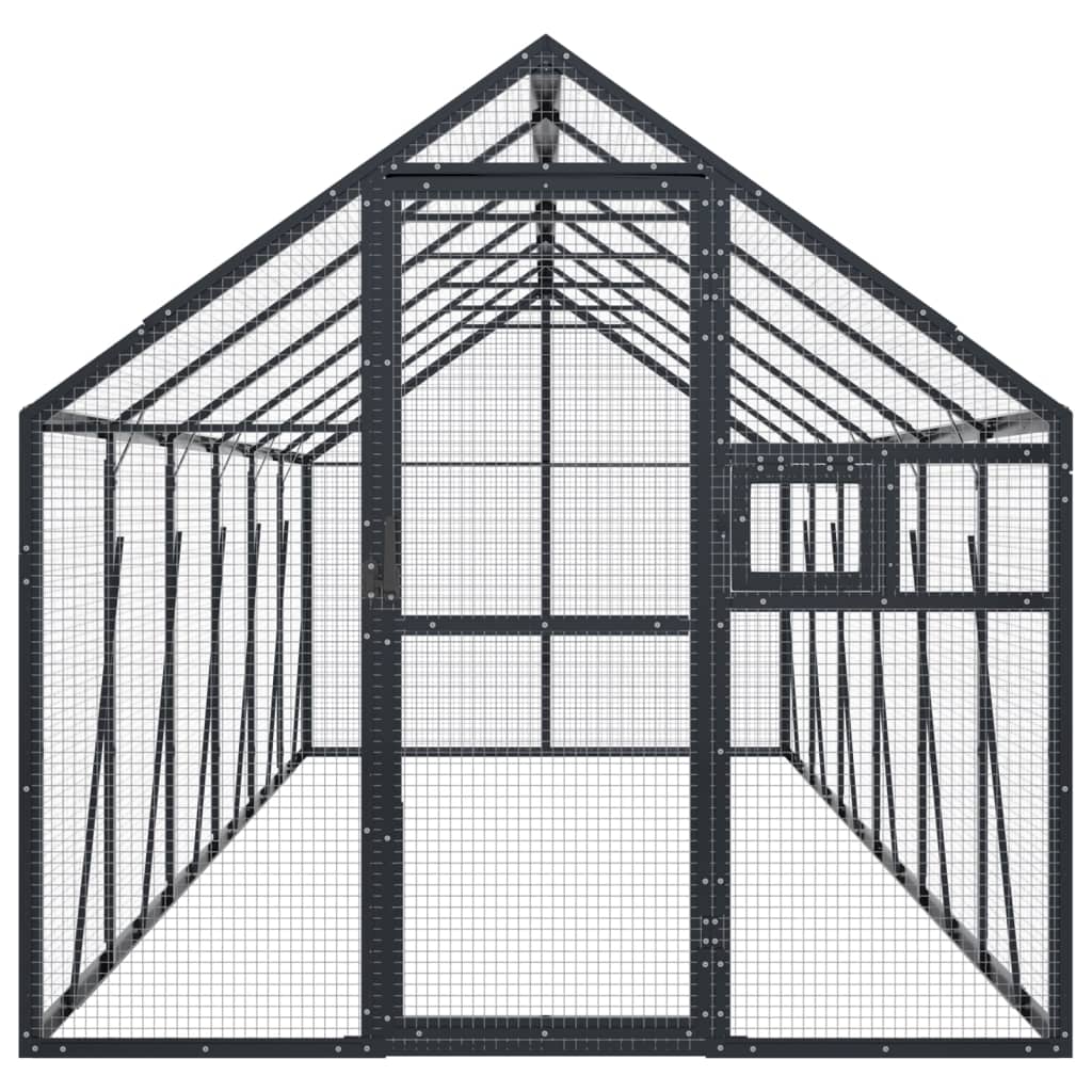 Aviário 1,79x6x1,85 m alumínio antracite