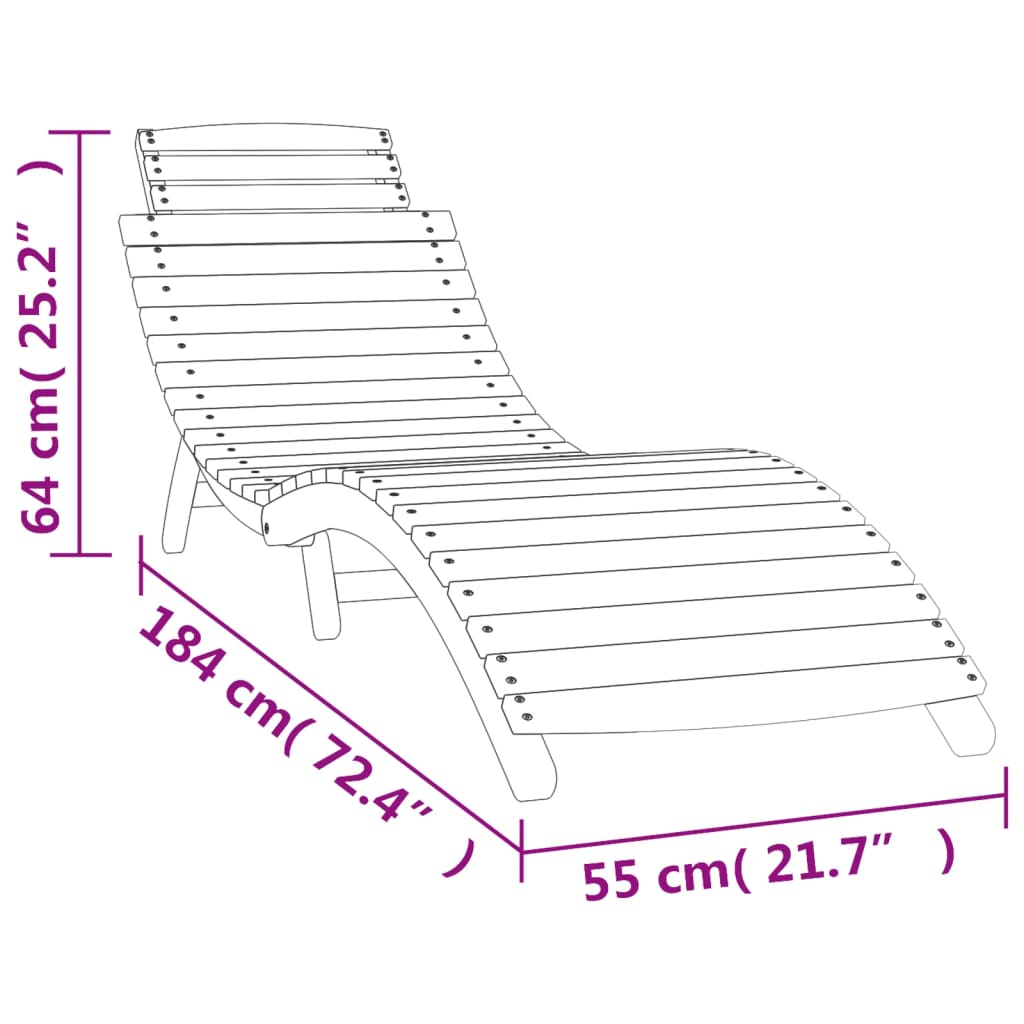 Espreguiçadeira com mesa madeira de acácia maciça branco