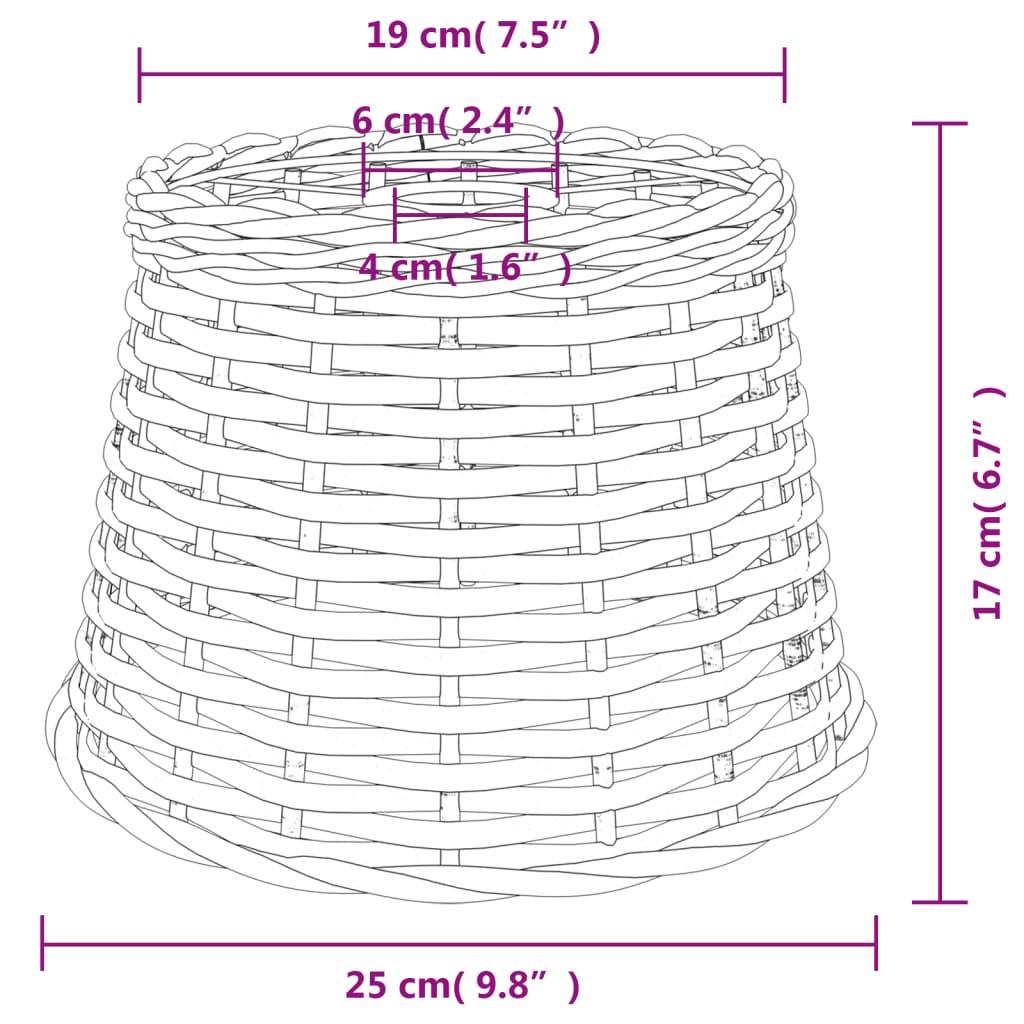 Abajur de teto Ø25x17 cm vime branco