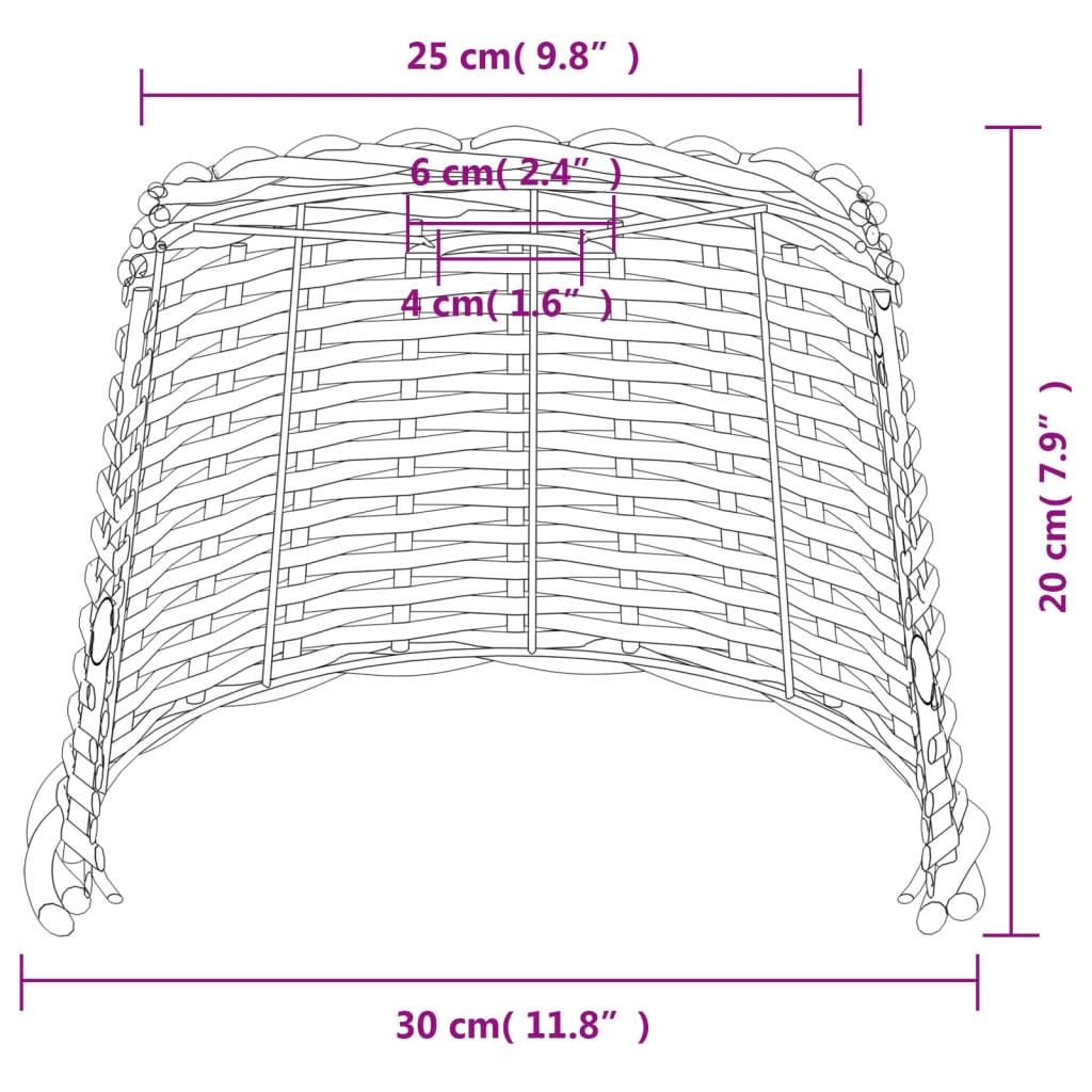 Abajur de teto Ø30x20 cm vime branco