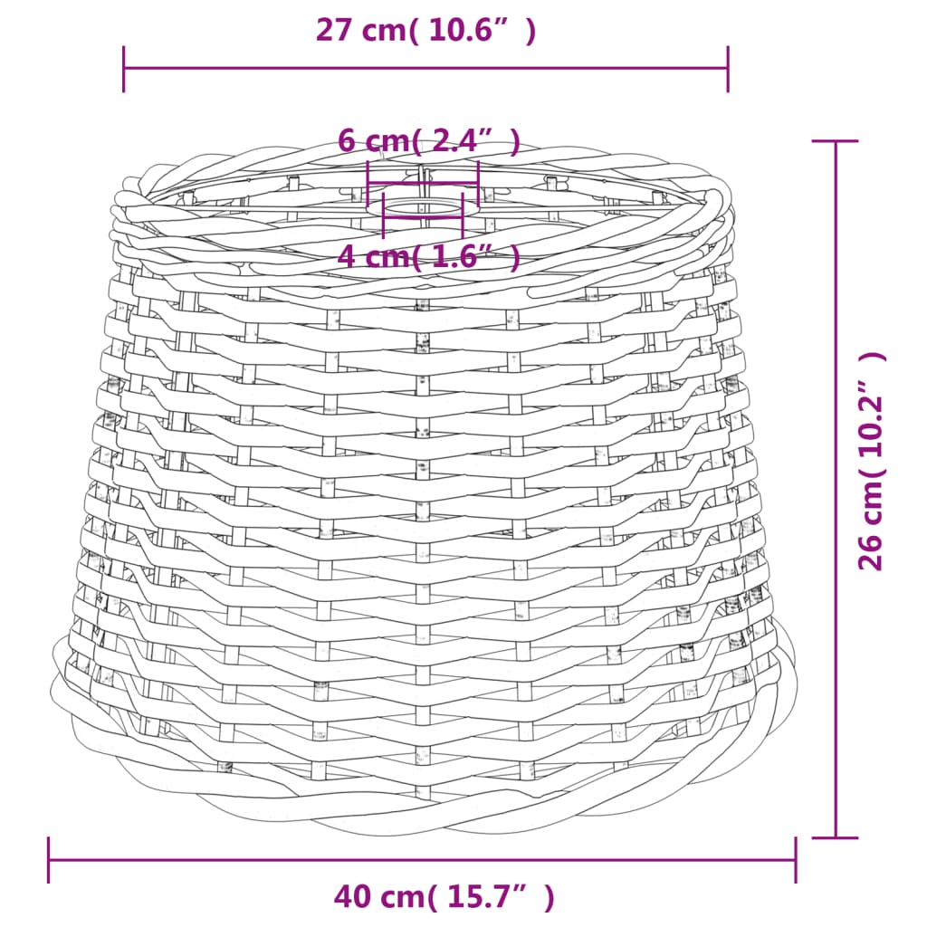 Abajur de teto Ø40x26 cm vime branco