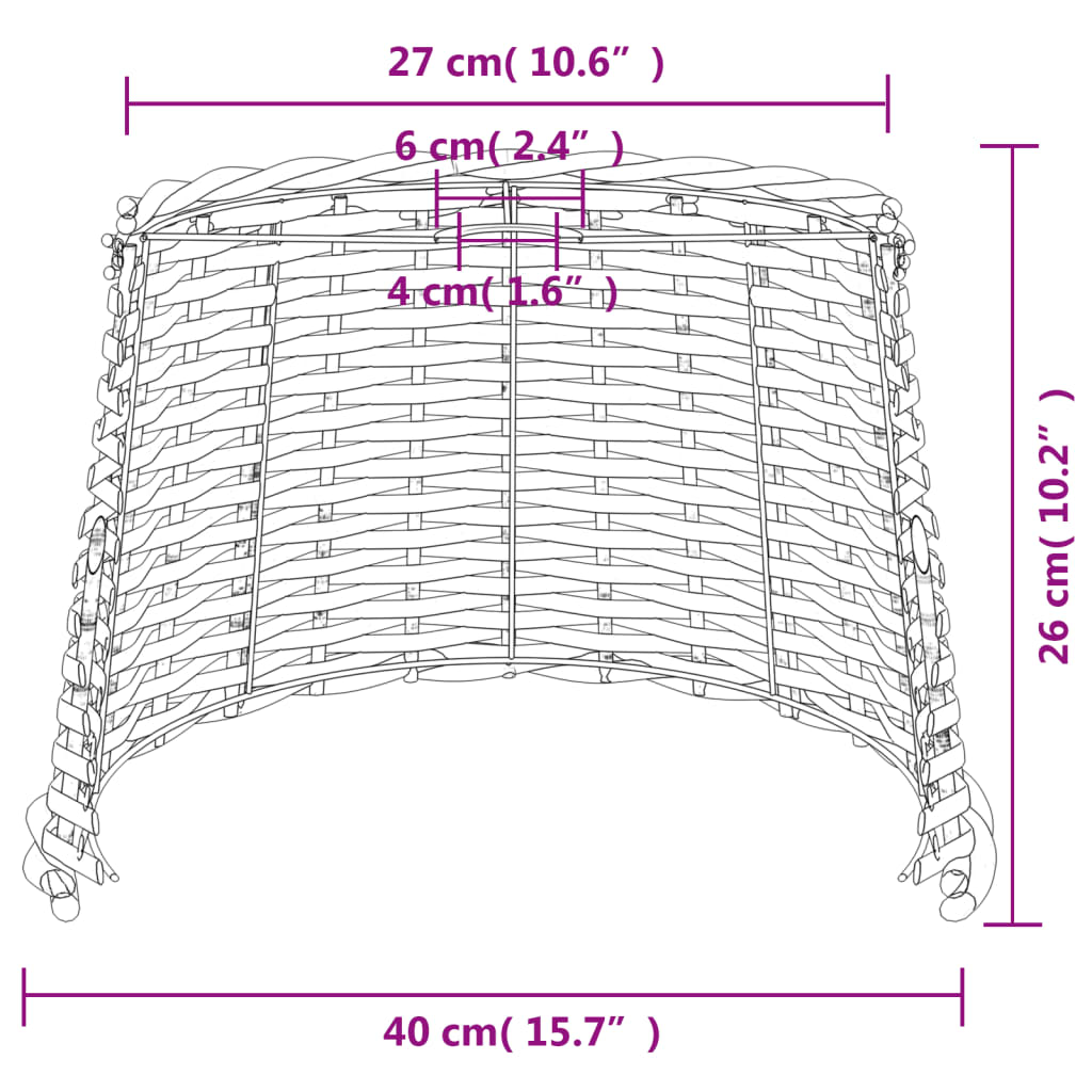 Abajur de teto Ø40x26 cm vime branco