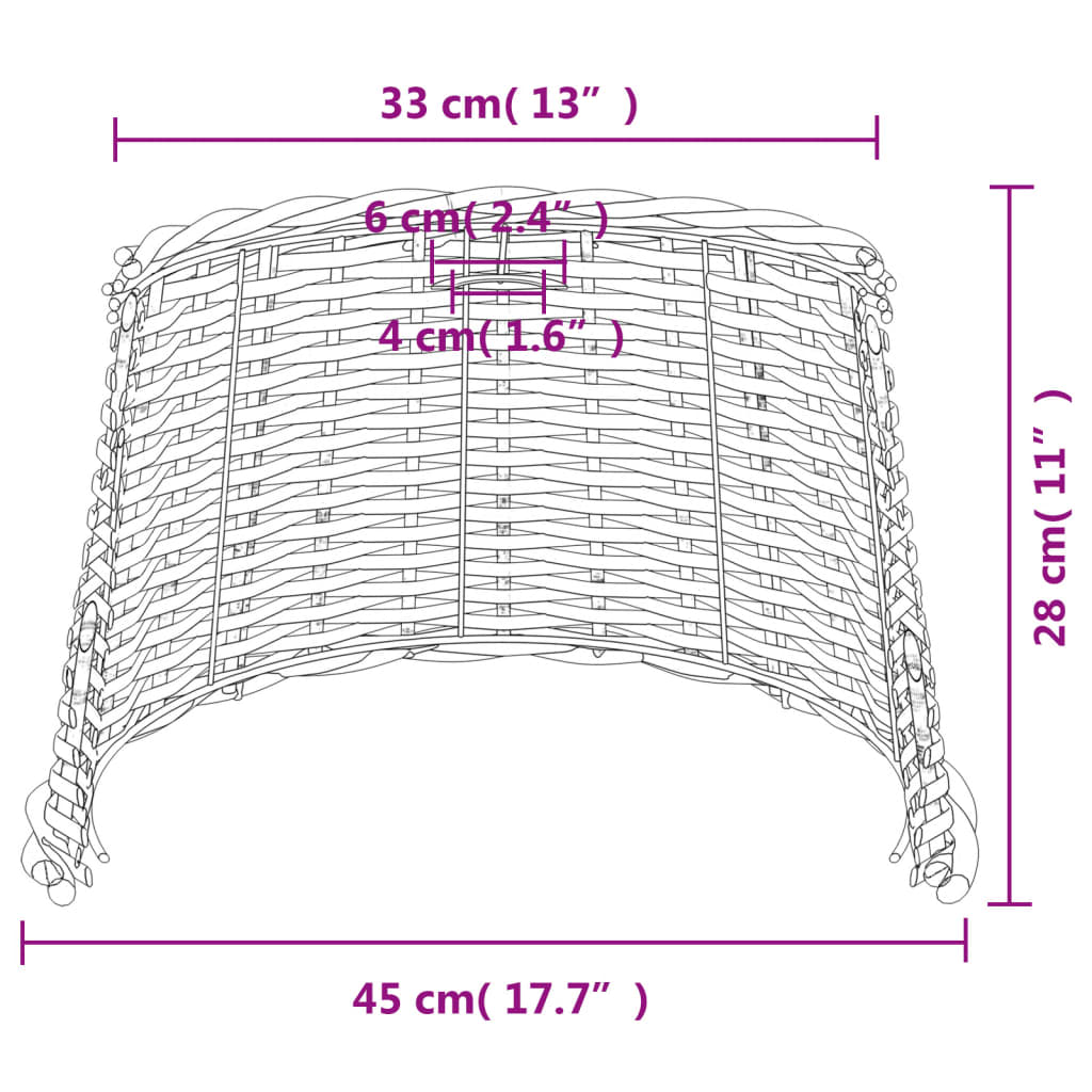 Abajur de teto Ø45x28 cm vime branco