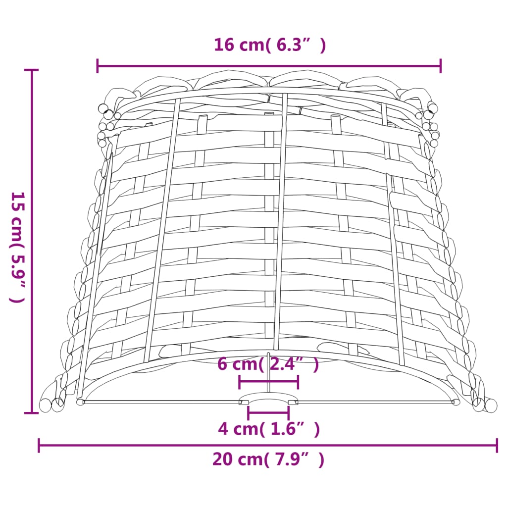 Abajur Ø20x15 cm vime branco