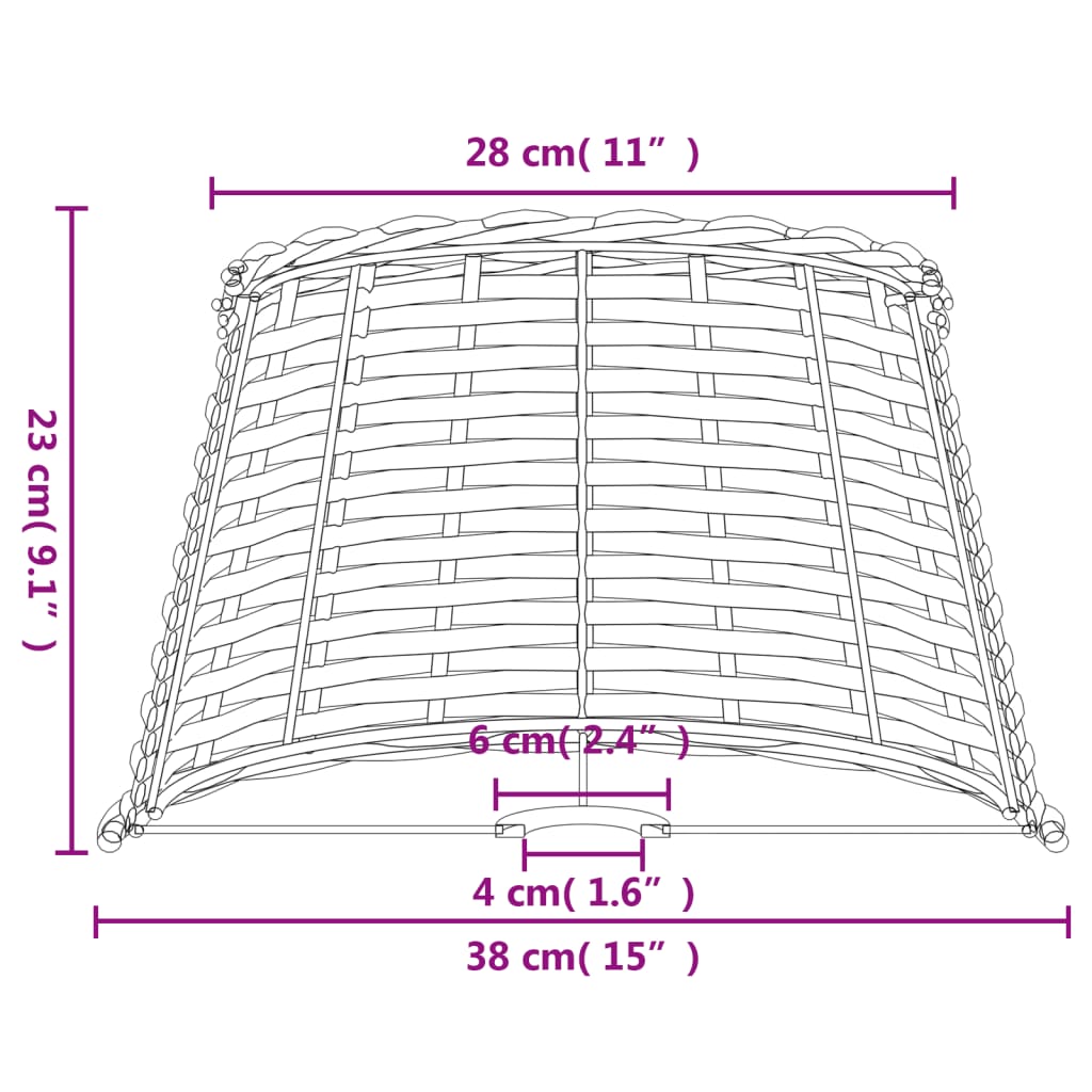 Abajur Ø38x23 cm vime branco