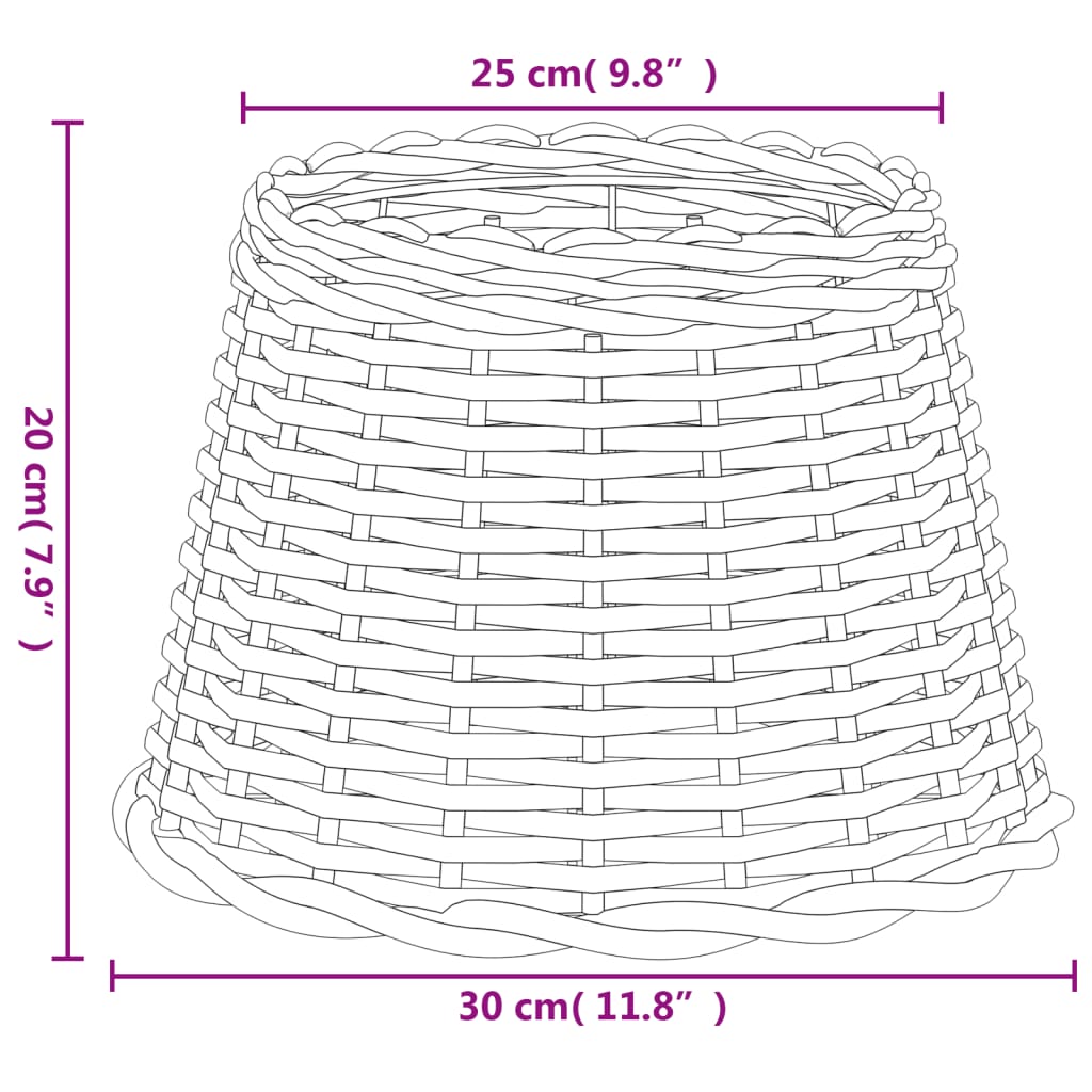 Abajur Ø30x20 cm vime castanho