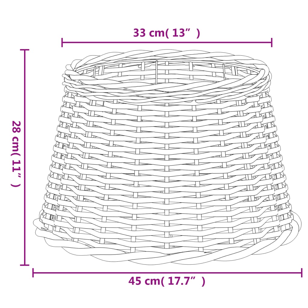 Abajur Ø45x28 cm vime castanho