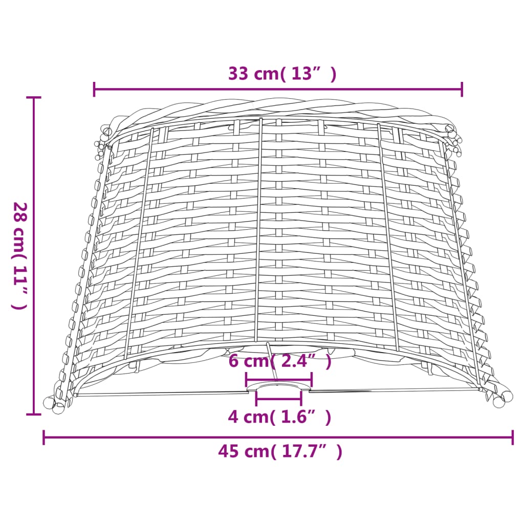 Abajur Ø45x28 cm vime castanho