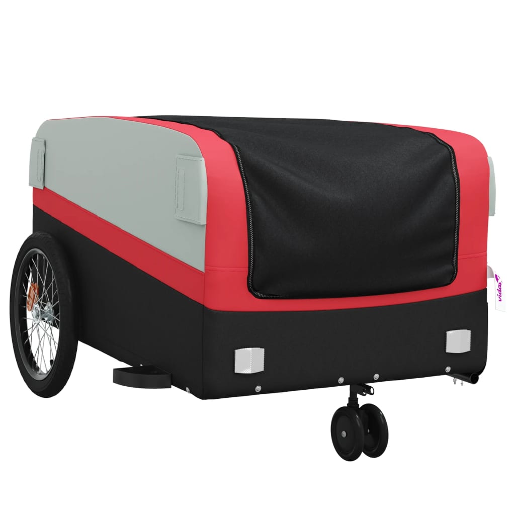 Reboque para bicicleta 45 kg ferro preto e vermelho