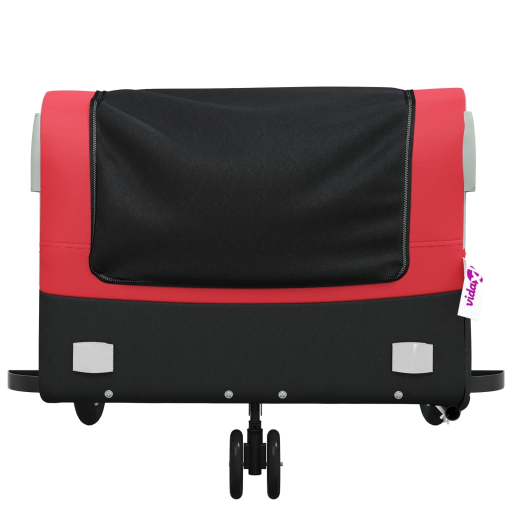 Reboque para bicicleta 45 kg ferro preto e vermelho