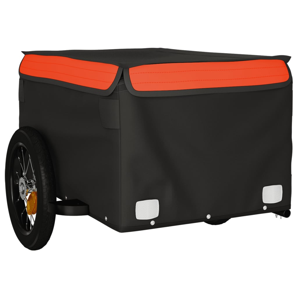 Reboque para bicicleta 30 kg ferro preto e laranja