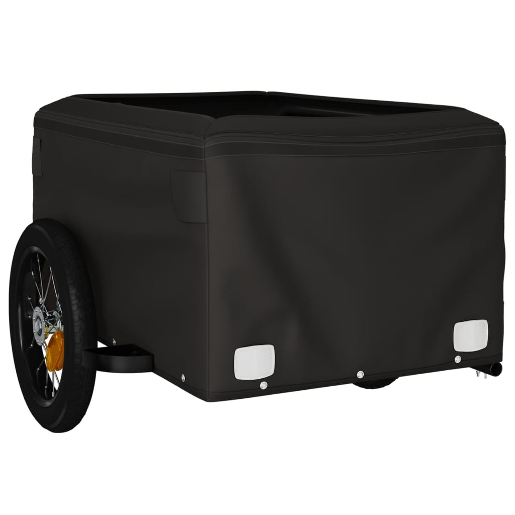 Reboque para bicicleta 30 kg ferro preto e laranja