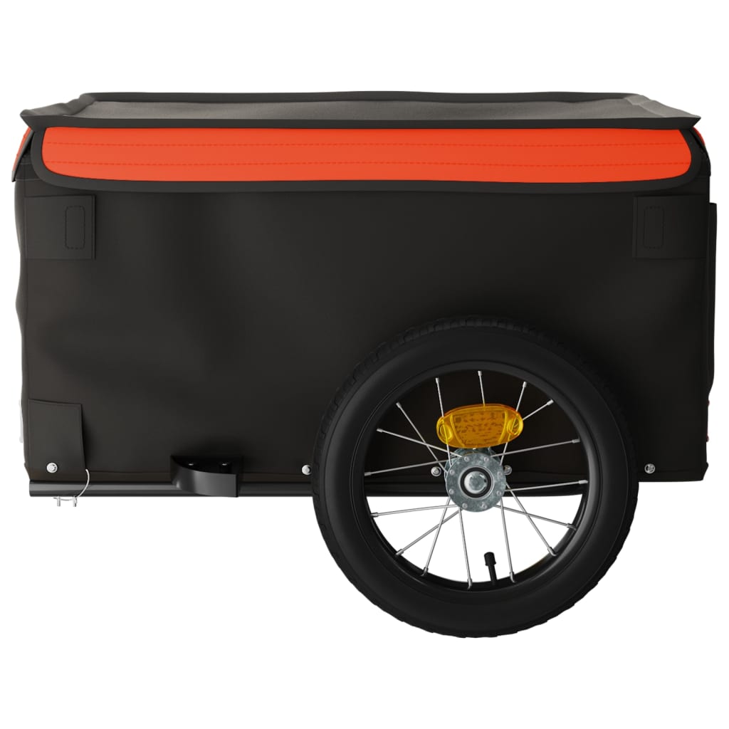 Reboque para bicicleta 30 kg ferro preto e laranja